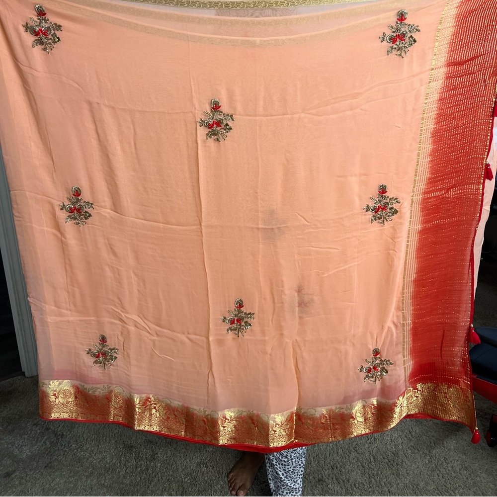 Saree with Blouse and Peticoat